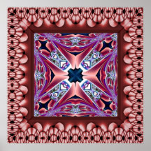 Copper Fractal Art Poster