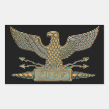Copper Roman Eagle Rectangle Sticker