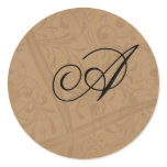 Copper Swirls Monogram Envelope Seals stickers