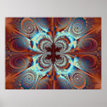 Copper Swirls with Blue Tints Posters