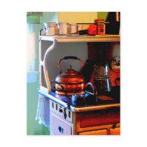 Copper Tea Kettle on Stove