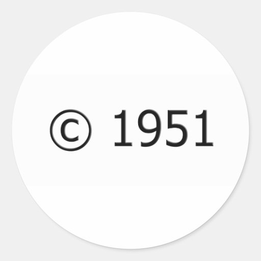 Copyright 1951 round stickers