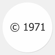 Copyright 1971 round sticker