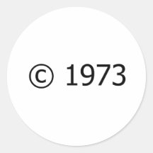 Copyright 1973 sticker