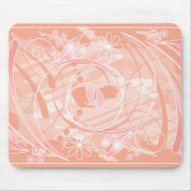 coral flowers mouse mat