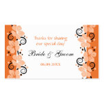 Coral Flowers Wedding Favour Gift Tags Thank You business cards