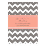 Coral Gray Chevron Retro Business Cards