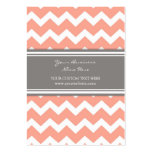 Coral Grey Chevron Retro Business Cards