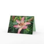 coral lily birthday card-customise