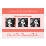 Coral Modern Stylish Photo Grad Announcement