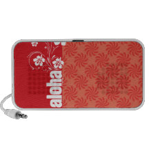 Coral & Red Swirl; Aloha Portable Speakers