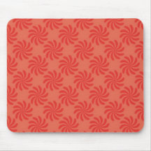 Coral & Red Swirl Pattern Mouse Pad