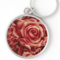 Coral Reds Roses Bouquet, floral, template Keychains