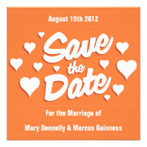 Coral Rose Save the Date Hearts Invitation invitations
