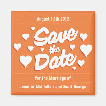Coral Rose Save the Date Hearts Save the Date Magn magnets