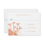 Coral Rose Wild Flowers Wedding RSVP