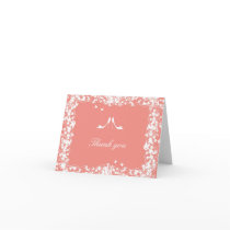 Coral Shoes Bridal Shower Thank You Card