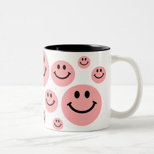 Coral Smiley Face Mug