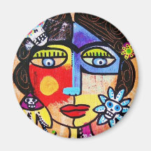 Coral Sugar Skull Refrigerator Magnet