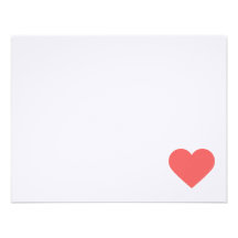 Coral Sweet Hearts Valentine Note Cards