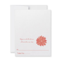 Coral Swirl Tree on Eggplant Wedding Place Card