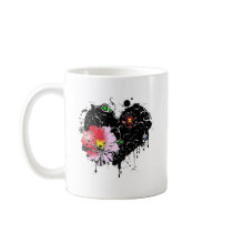 corazon floral tazas de café