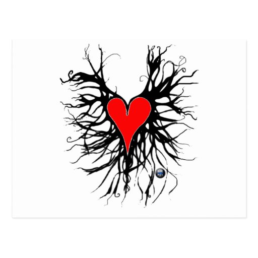 corazon raices tarjeta postal