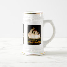 Cordial Compari Vintage Liquor Label Mugs, Steins