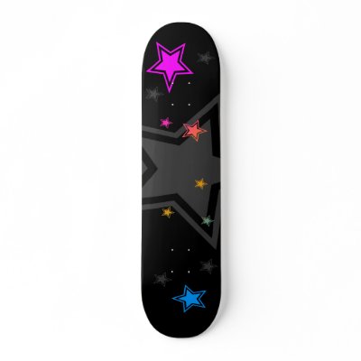 COREY TIGER 1980s RETRO STARS DISCO Skate Board Deck by COREYTIGER