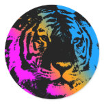 COREY TIGER 1980's RETRO TIGER FACE MULTI COLOURS stickers