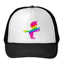 COREY TIGER 1980s RETRO VINTAGE UNICORN RAINBOW Mesh Hats