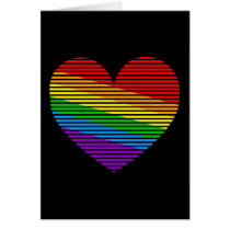 Corey Tiger 80s Rainbow Stripe Heart Note Cards