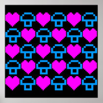 Corey Tiger 80s Retro 8bit Mushroom Love