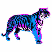 Corey Tiger 80s Retro Blue Tiger Photo Cutout