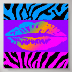Corey Tiger 80s Retro Neon Lips Tiger Stripes