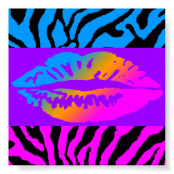 Corey Tiger 80s Retro Neon Lips Tiger Stripes