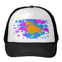 Corey Tiger 80s Retro Paint Splatter (Multicolor) Hats
