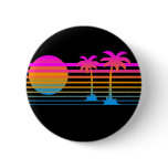 COREY TIGER 80s RETRO PALM TREES TROPICAL SUNSET buttons