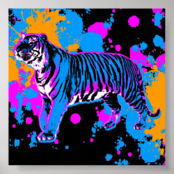 Corey Tiger 80s Retro Tiger Paint Splatter