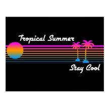 COREY TIGER '80s RETRO TROPICAL SUMMER STAY COOL Post Card