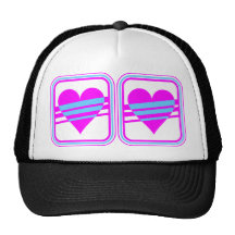 Corey Tiger 80s Vintage Heart & Stripes Trucker Hat
