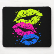 Corey Tiger 80s Vintage Lips & Stars Kisses Mouse Pads