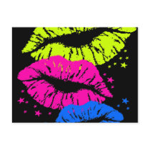 Corey Tiger 80s Vintage Lips & Stars Kisses Postcard