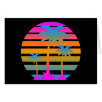 COREY TIGER RETRO SUNSET PALM TREES CARDS