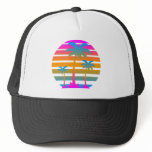 COREY TIGER RETRO SUNSET PALM TREES hats
