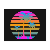 COREY TIGER RETRO SUNSET PALM TREES POSTCARDS