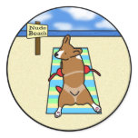 Corgi at Nude Beach stickers