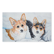 Corgi Christmas Rectangular Stickers