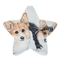 Corgi Christmas Star Stickers