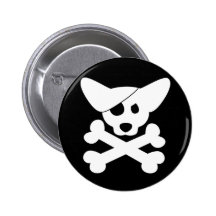 Corgi Skull & Crossbones Button